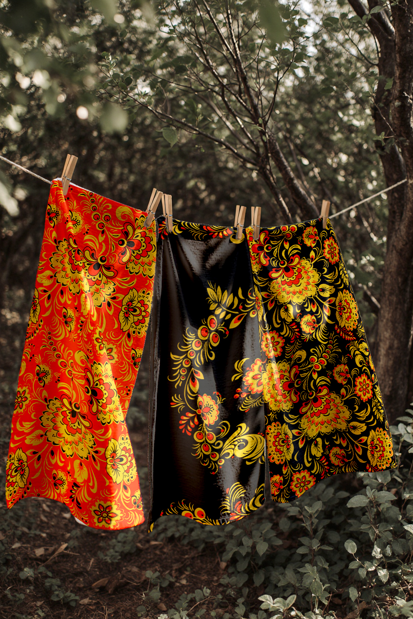 Комплект полотенец Унисон Хохломская роспись 2