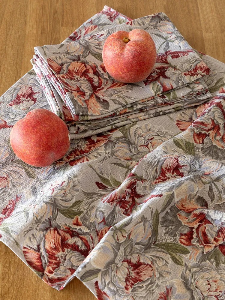 Комплект вафельных полотенец "Душистый пион", Mia Cara 1