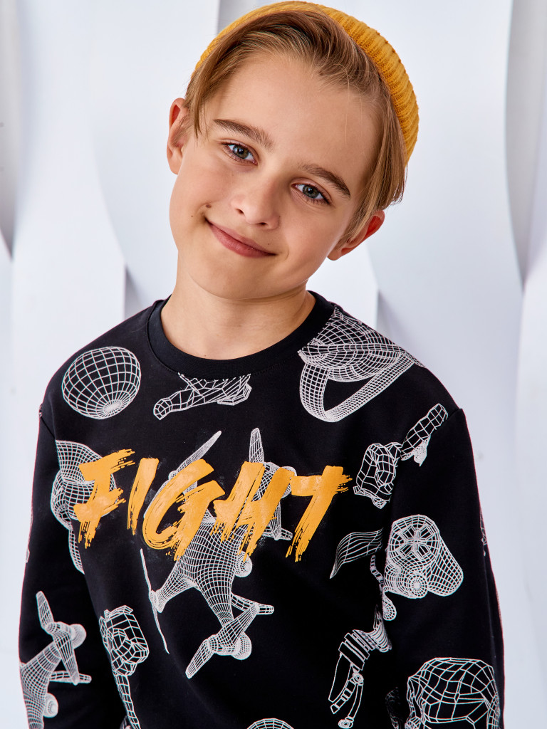 Свитшот "CYBER BRO", черный, Juno 3