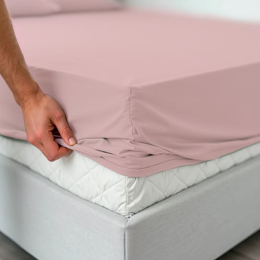 Простыня на резинке Унисон Розовый 0