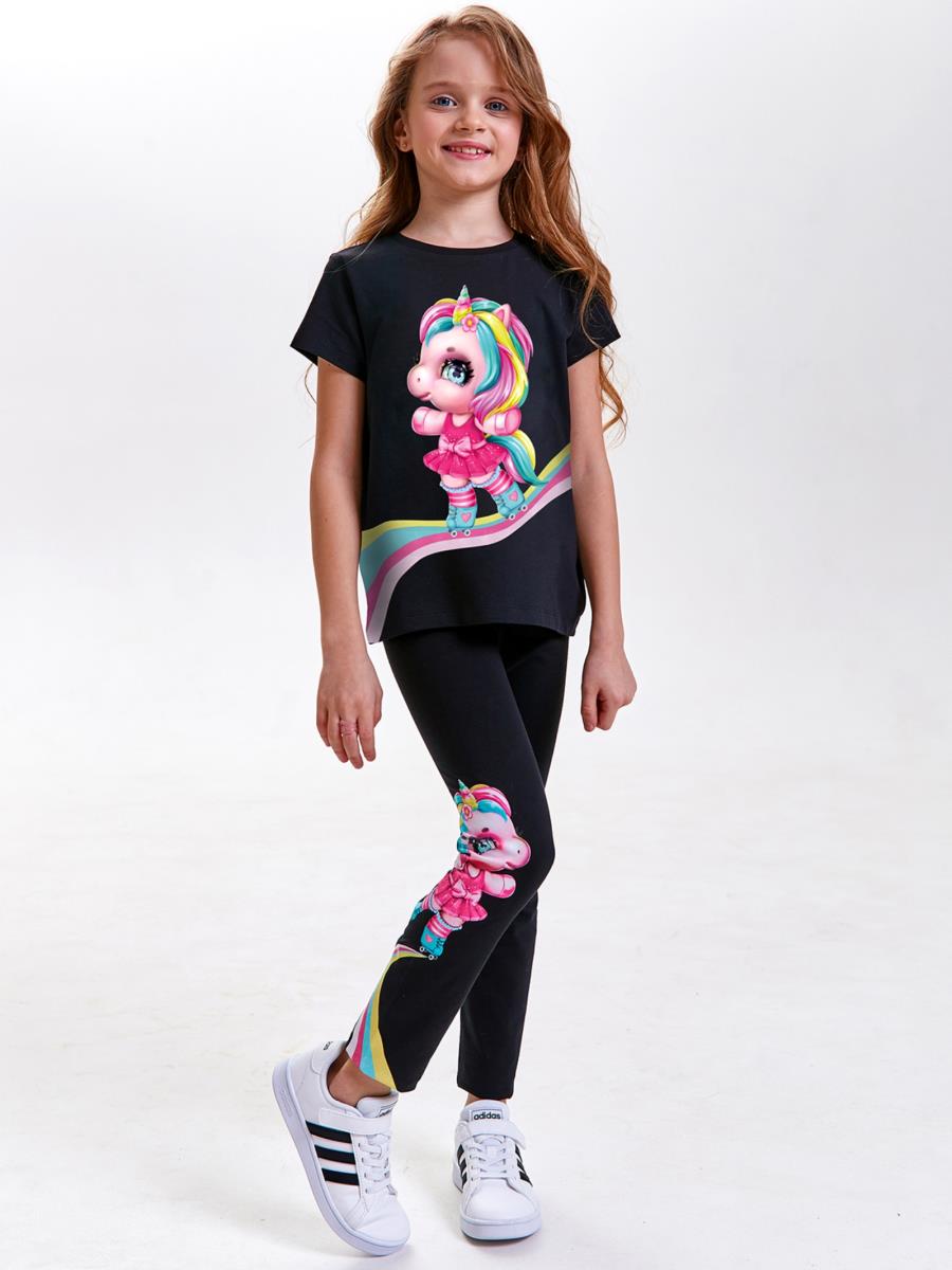 Футболка "Единорожка на роликах", черный, Juno 1