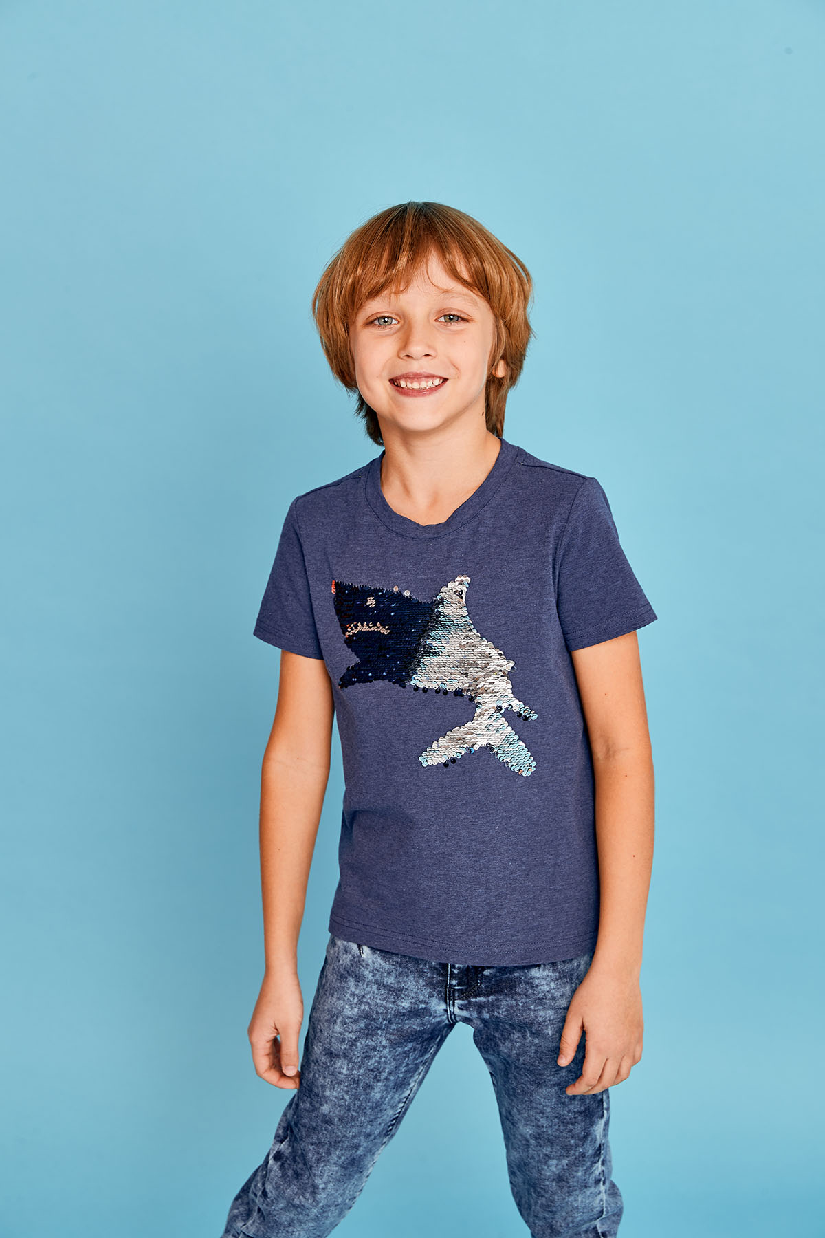 Футболка "Sea Adventure", синий меланж, Juno 1