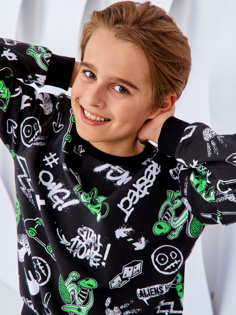 Свитшот "MAKE CONTACT", черный, Juno 2