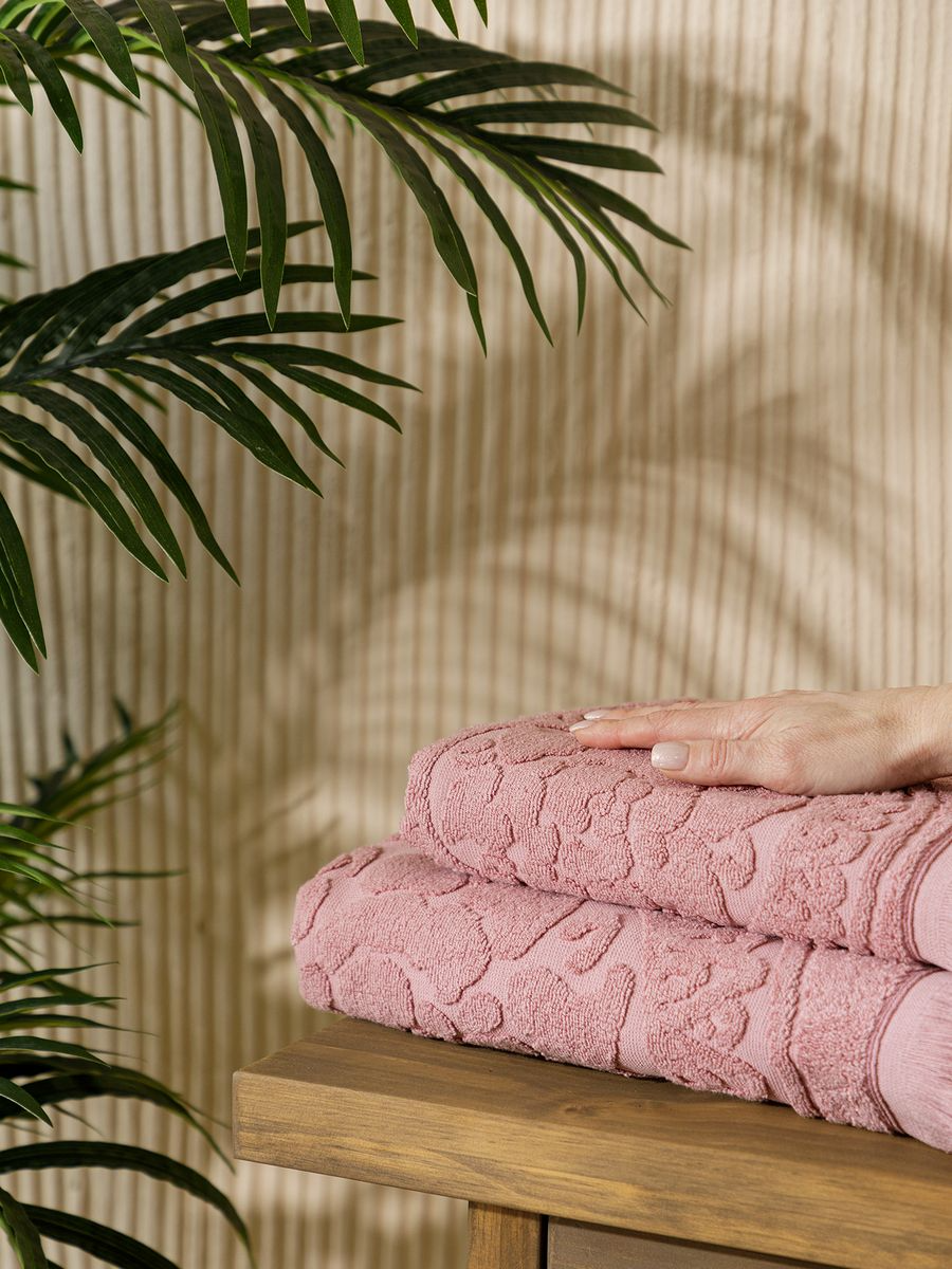 Комплект махровых полотенец "Габи", пыльная роза, Mia Cara 1