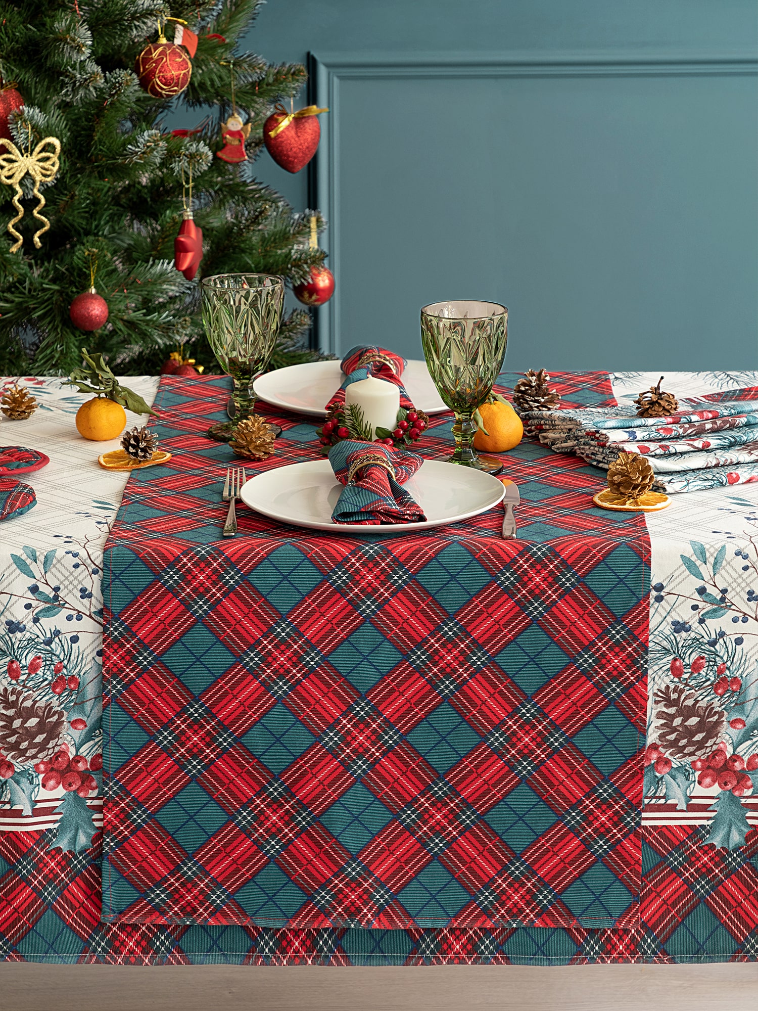 Скатерть-дорожка рогожка "Cell" 0