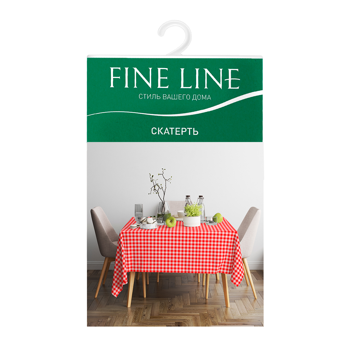 Скатерть Fine Line Клетка красная 0