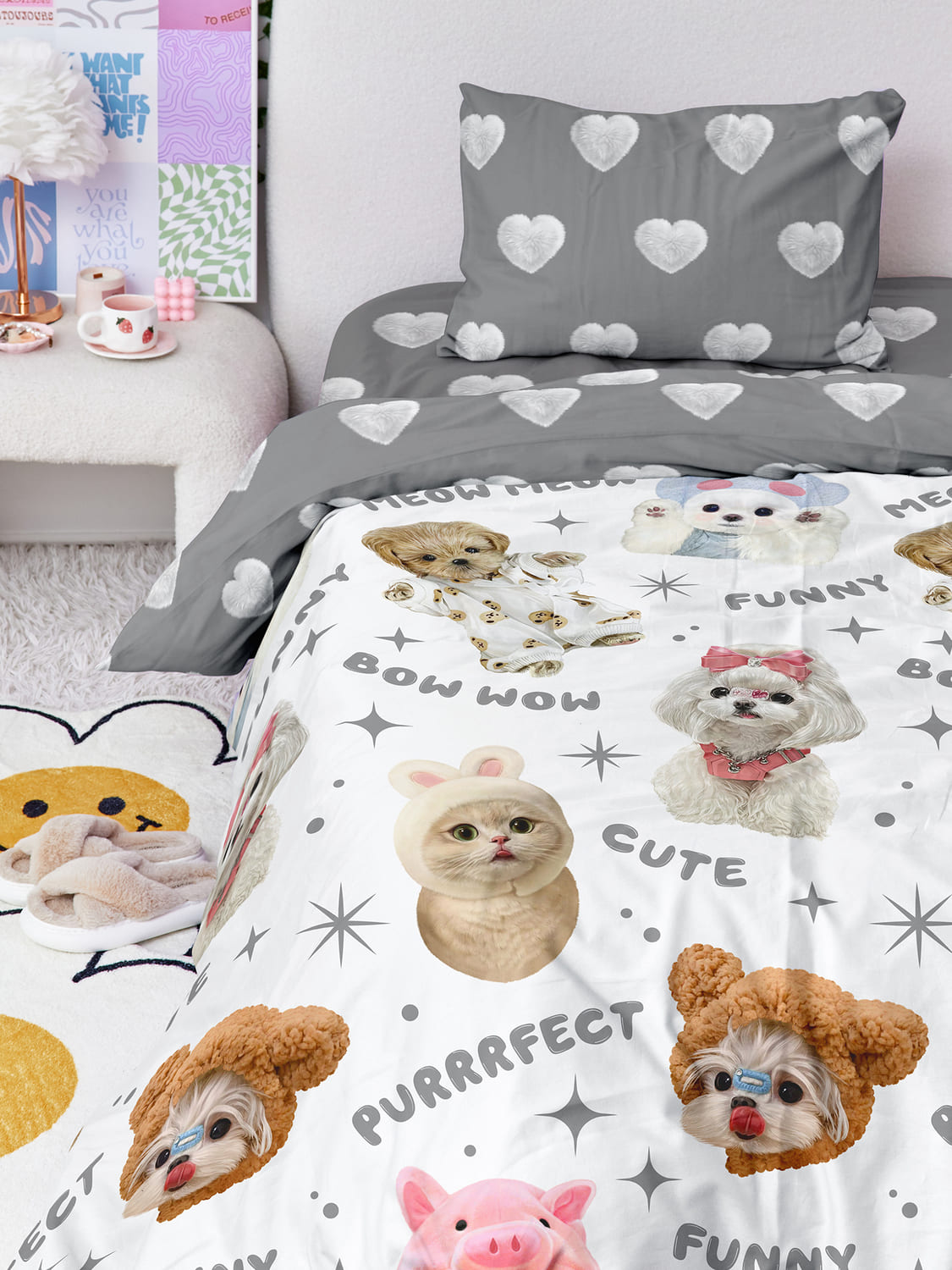 Постельное бельё Crazy Getup Милые кошки собаки 3