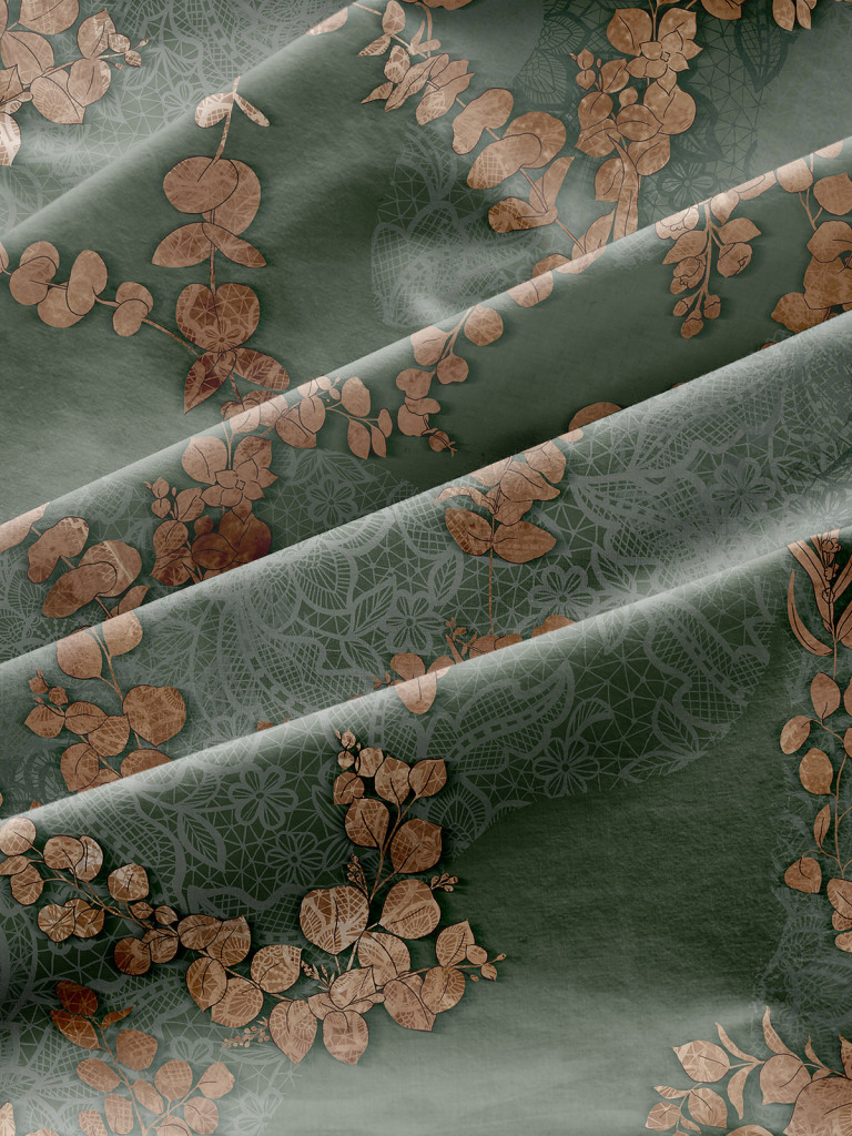 Пододеяльник, Таинственный сад, зеленый, Mia Cara 1