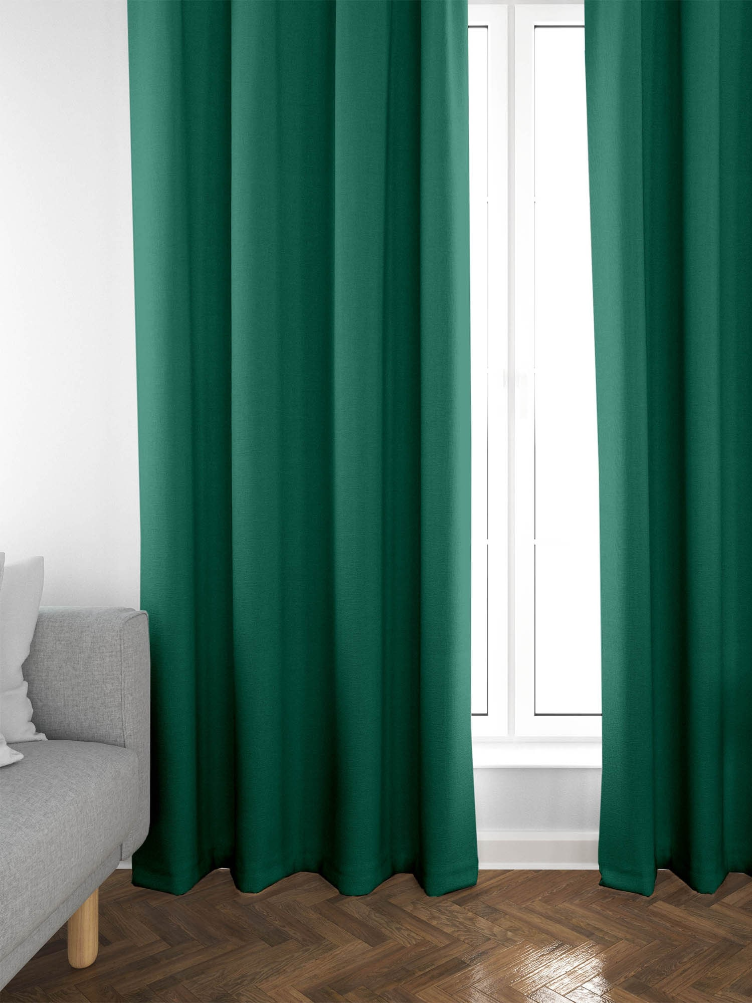 Комплект штор велюр с подхватами 200х270 (2 шт) Essential home рис Teal green Унисон 0