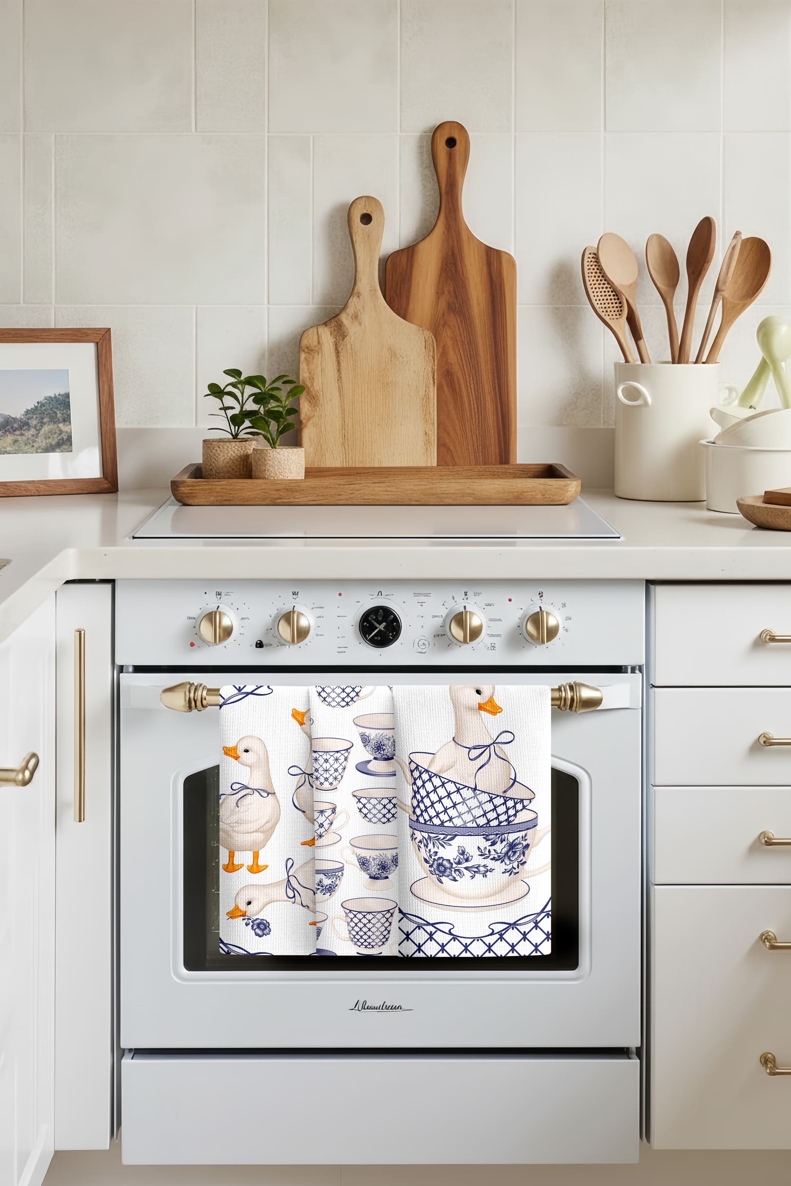 Комплект полотенец Унисон Гуси гжельские 1