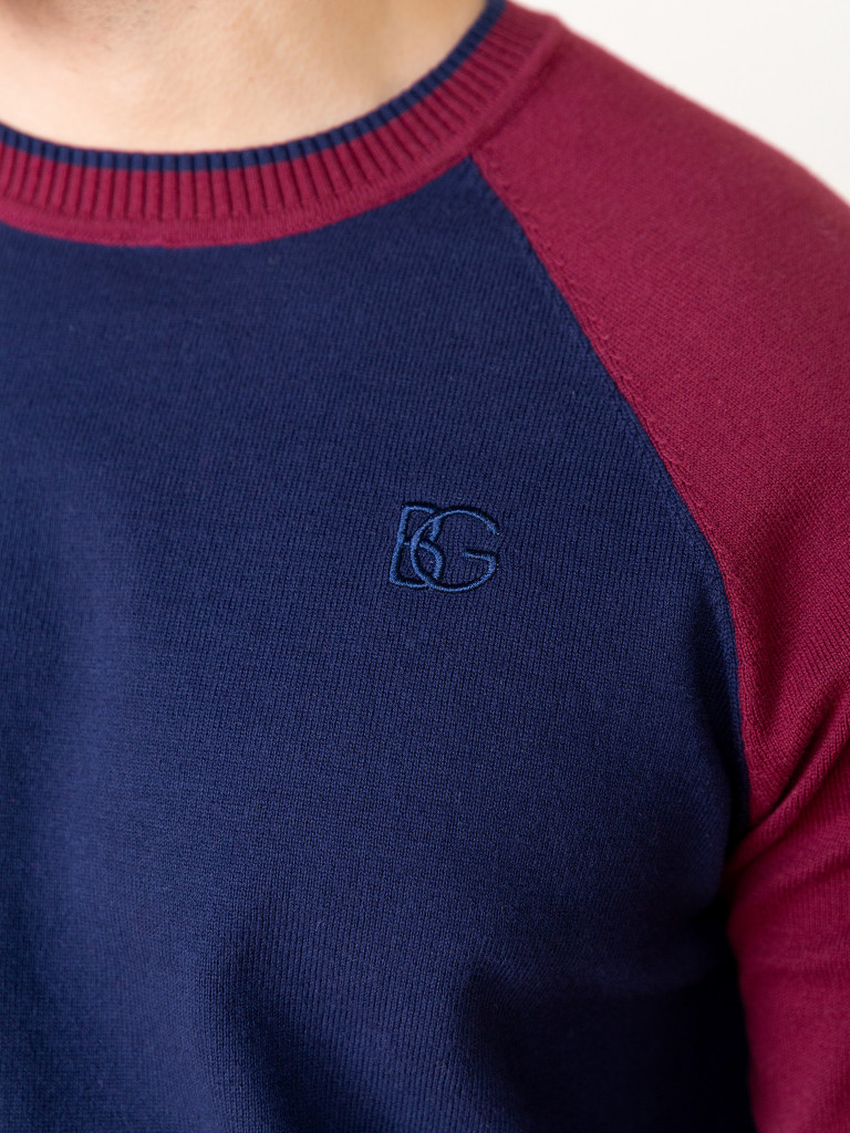Джемпер, темно-синий/бордовый, BeGood 4