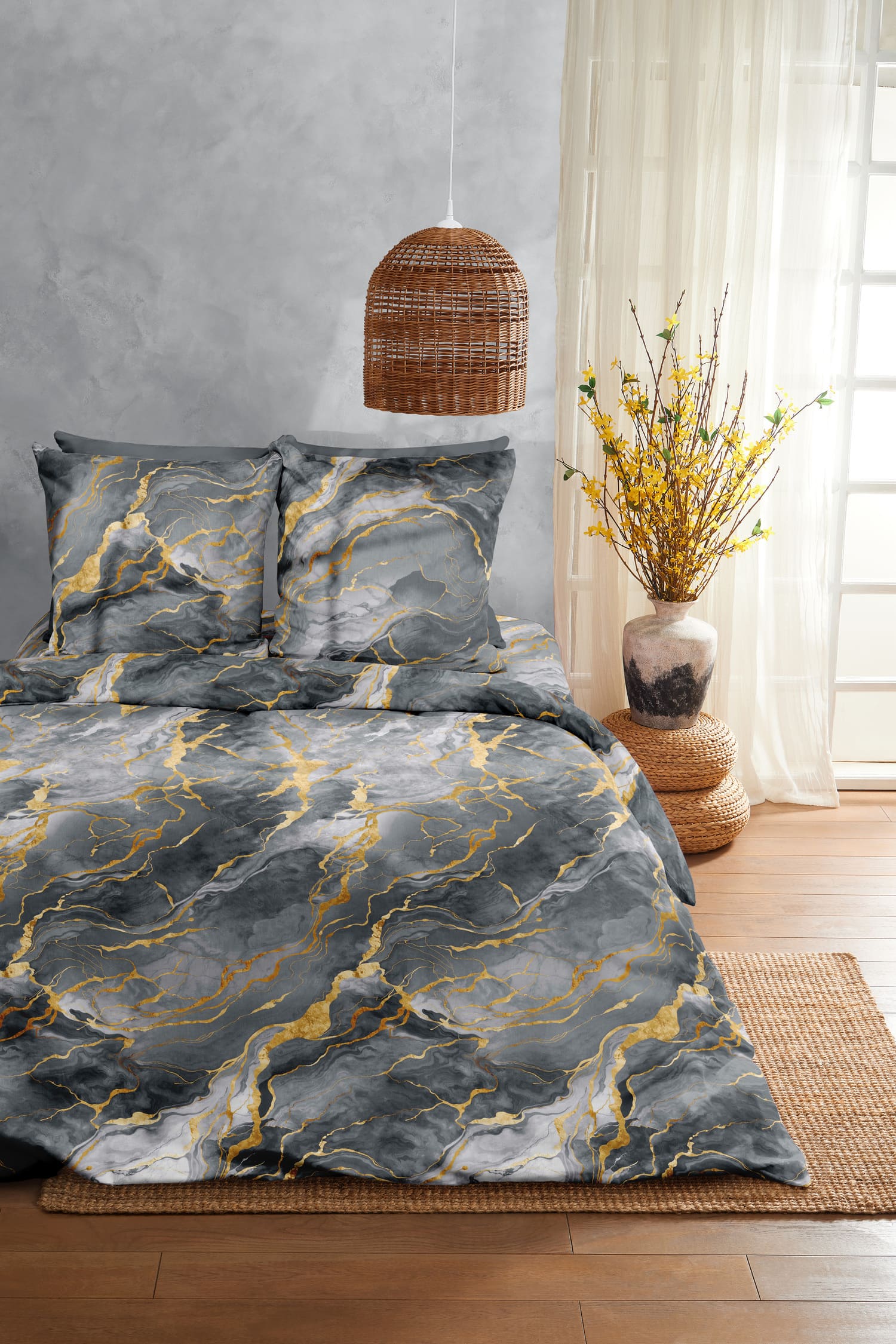 Постельное бельё Унисон Серый мрамор 0