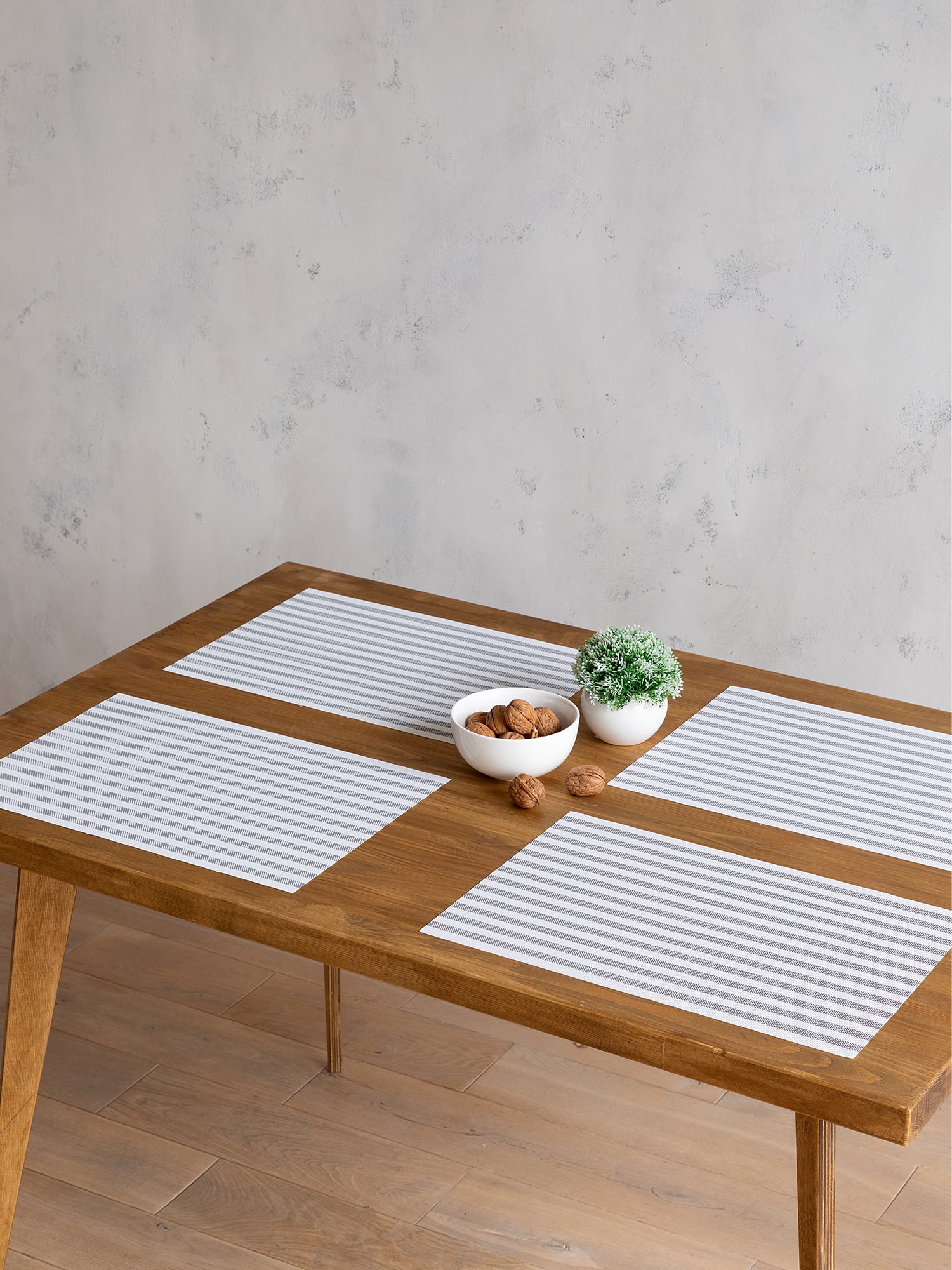 Комплект плейсматов плетеных 45х30 (4 шт.) "Унисон" Basic stripe denim 45х30 (4 шт.) 0