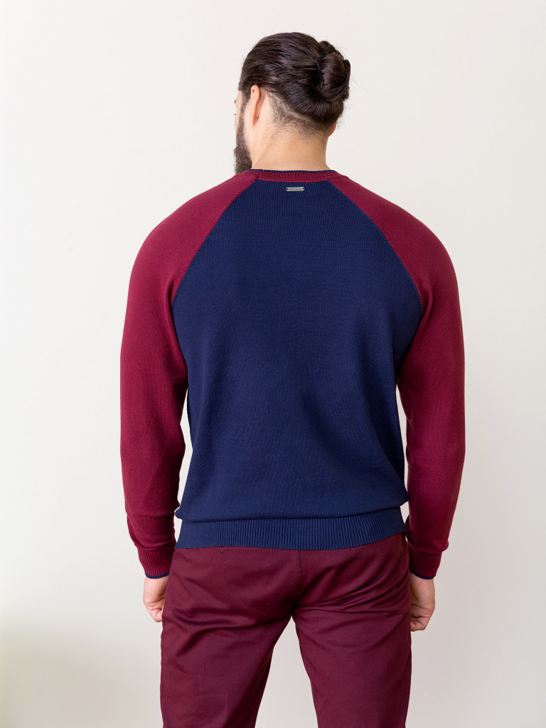 Джемпер, темно-синий/бордовый, BeGood 1