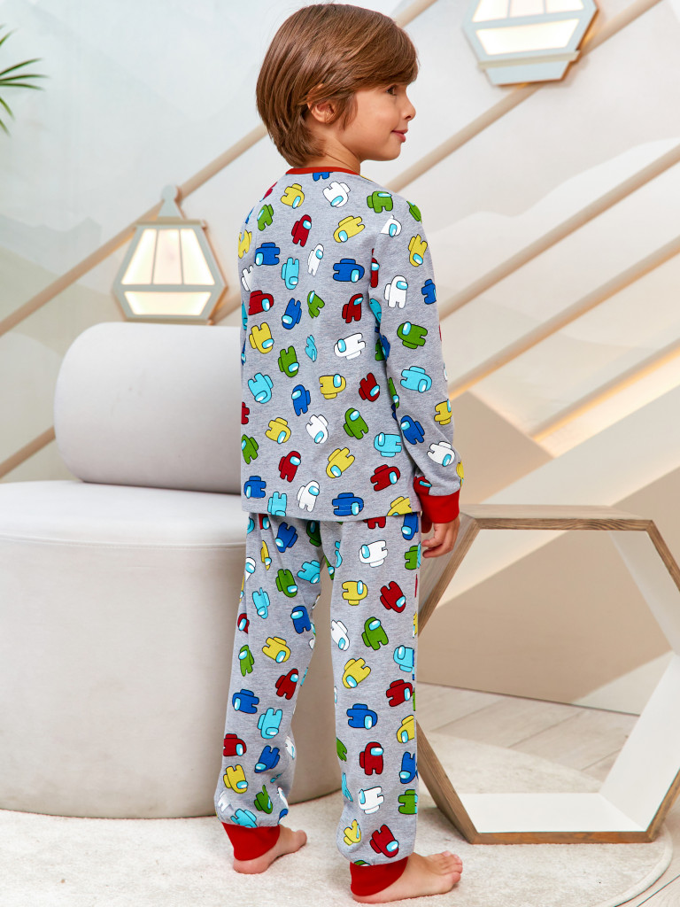 Пижама "Among Us", серый меланж, Juno 2