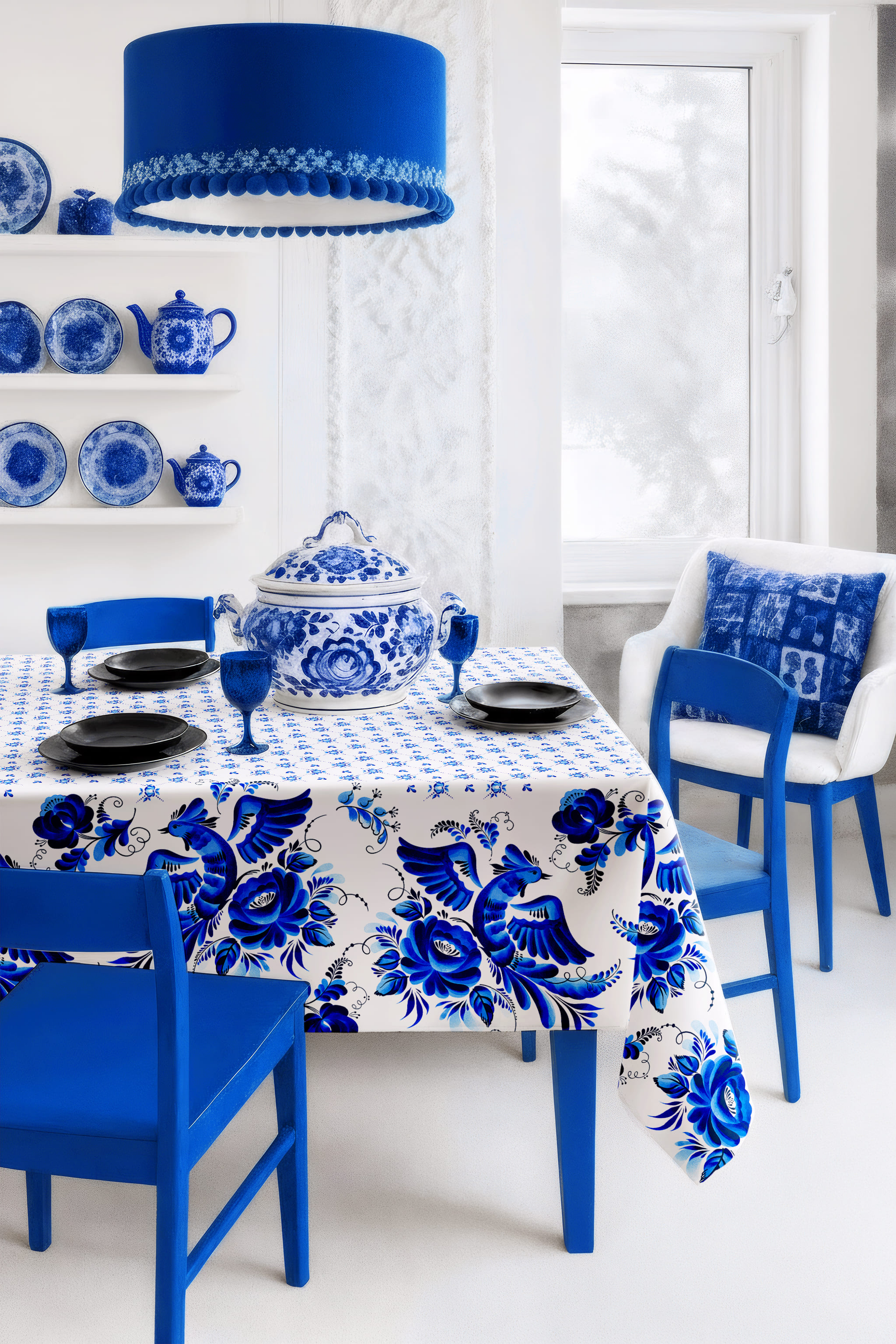 Скатерть Унисон Гжель 2