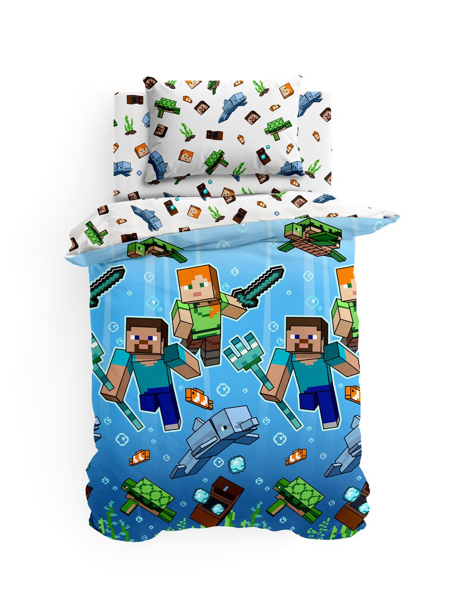 Постельное бельё Juno Подводный майнкрафт 2