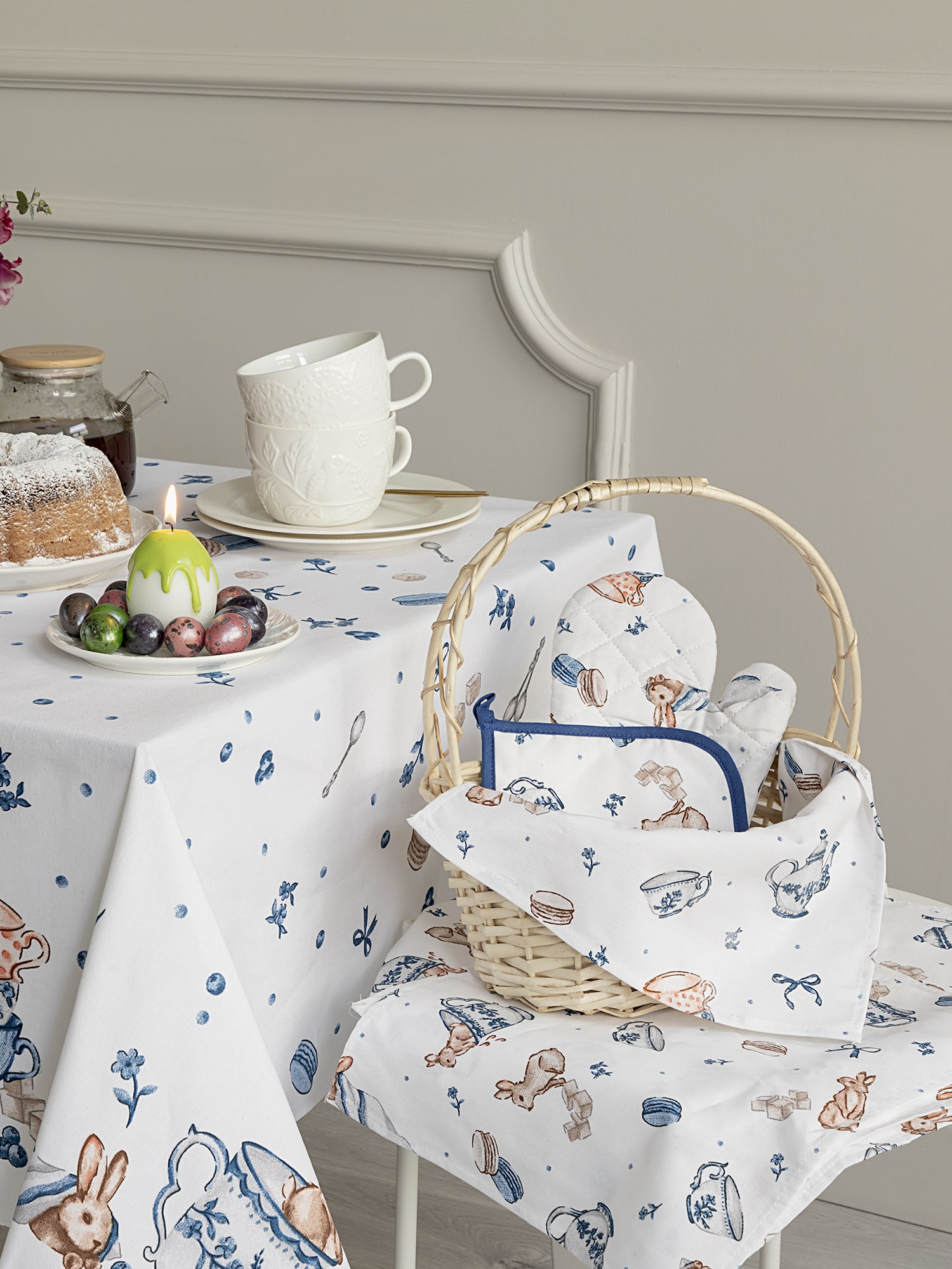 Скатерть рогожка "Зайчики", Mia Cara 9