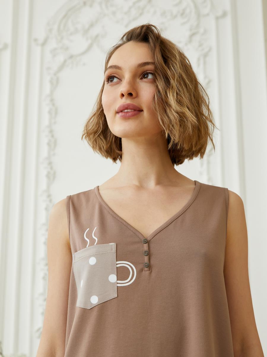 Сорочка Morning Coffee Кофейный, Mia Cara 1