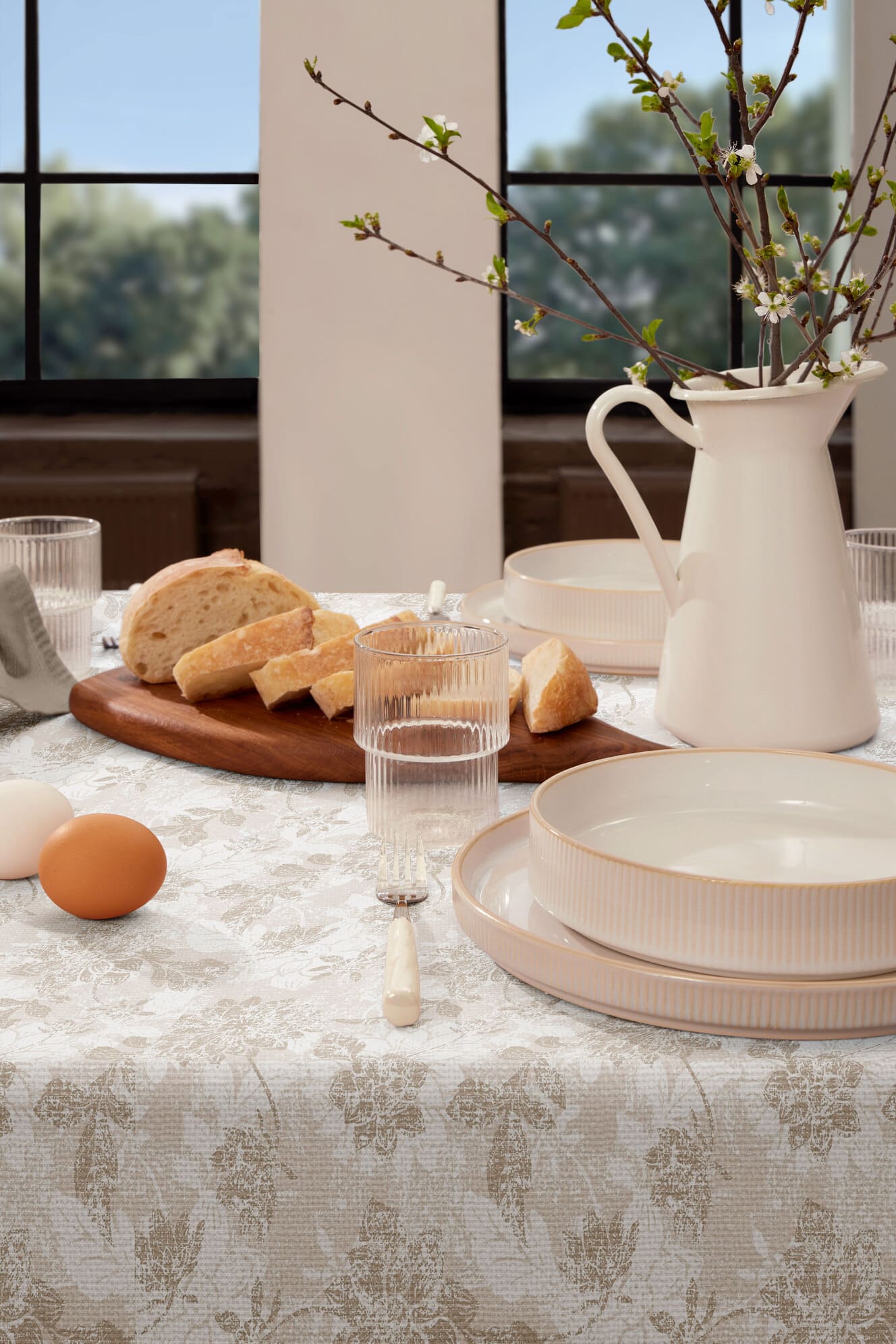 Скатерть Унисон Бежевый жаккард 3