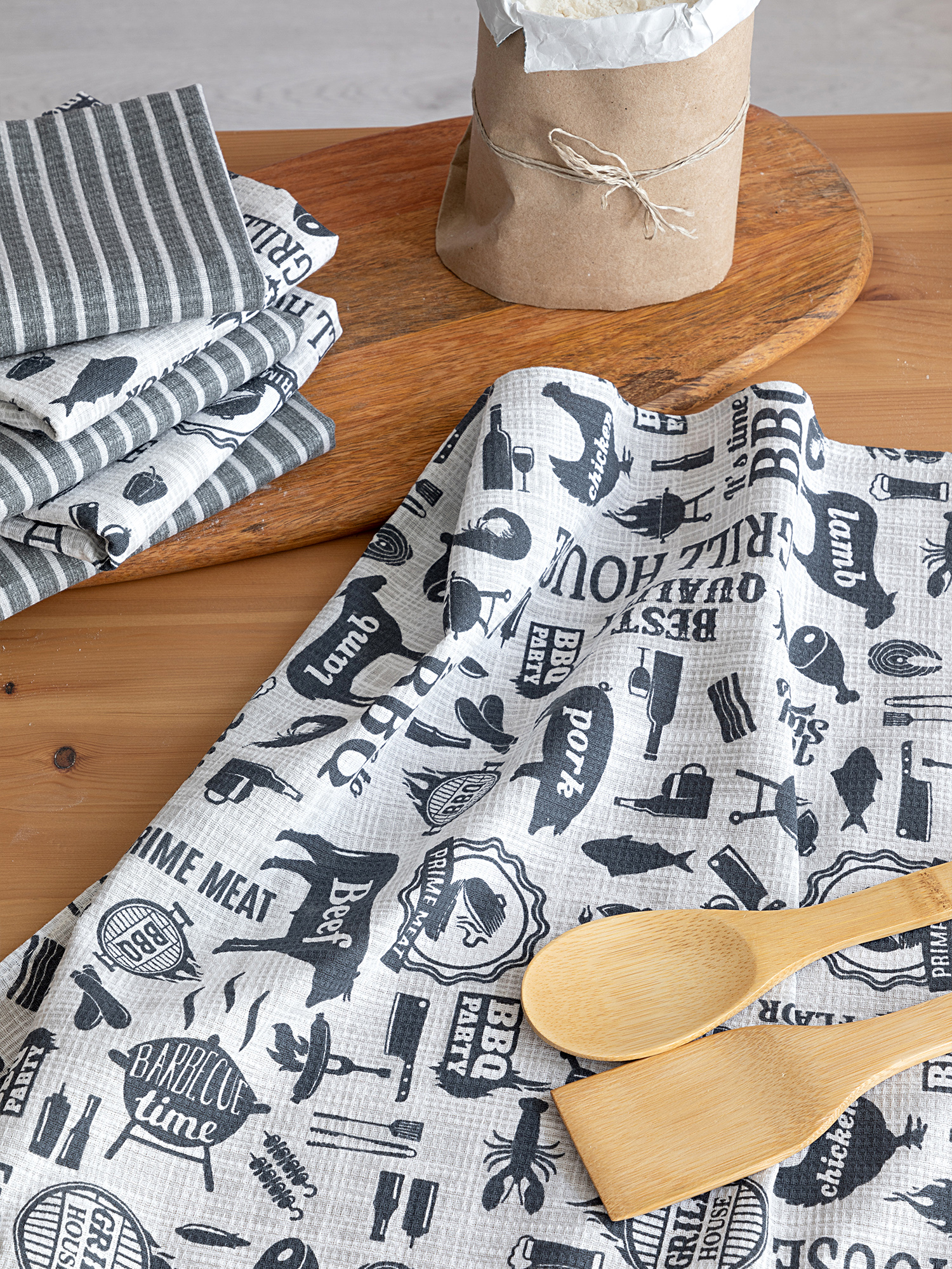 Комплект вафельных полотенец "BBQ", Унисон 1