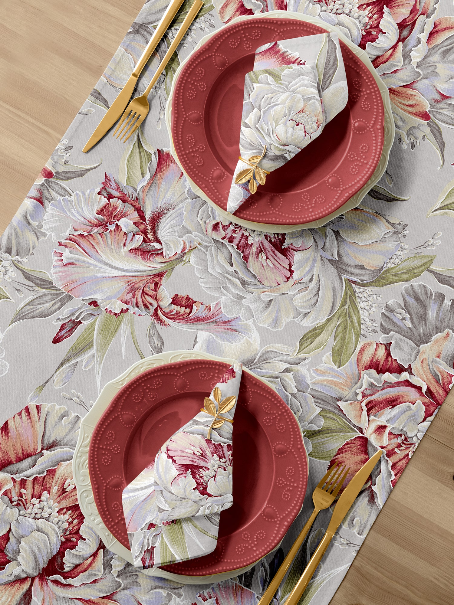 Комплект салфеток рогожка 32х32 см (6 шт.) "Душистый пион", Mia Cara 0