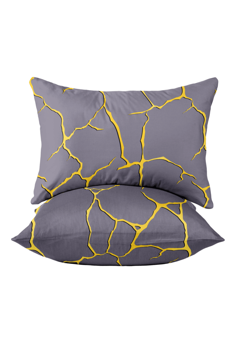 Комплект наволочек Флоранс Золотая молния на белом 1