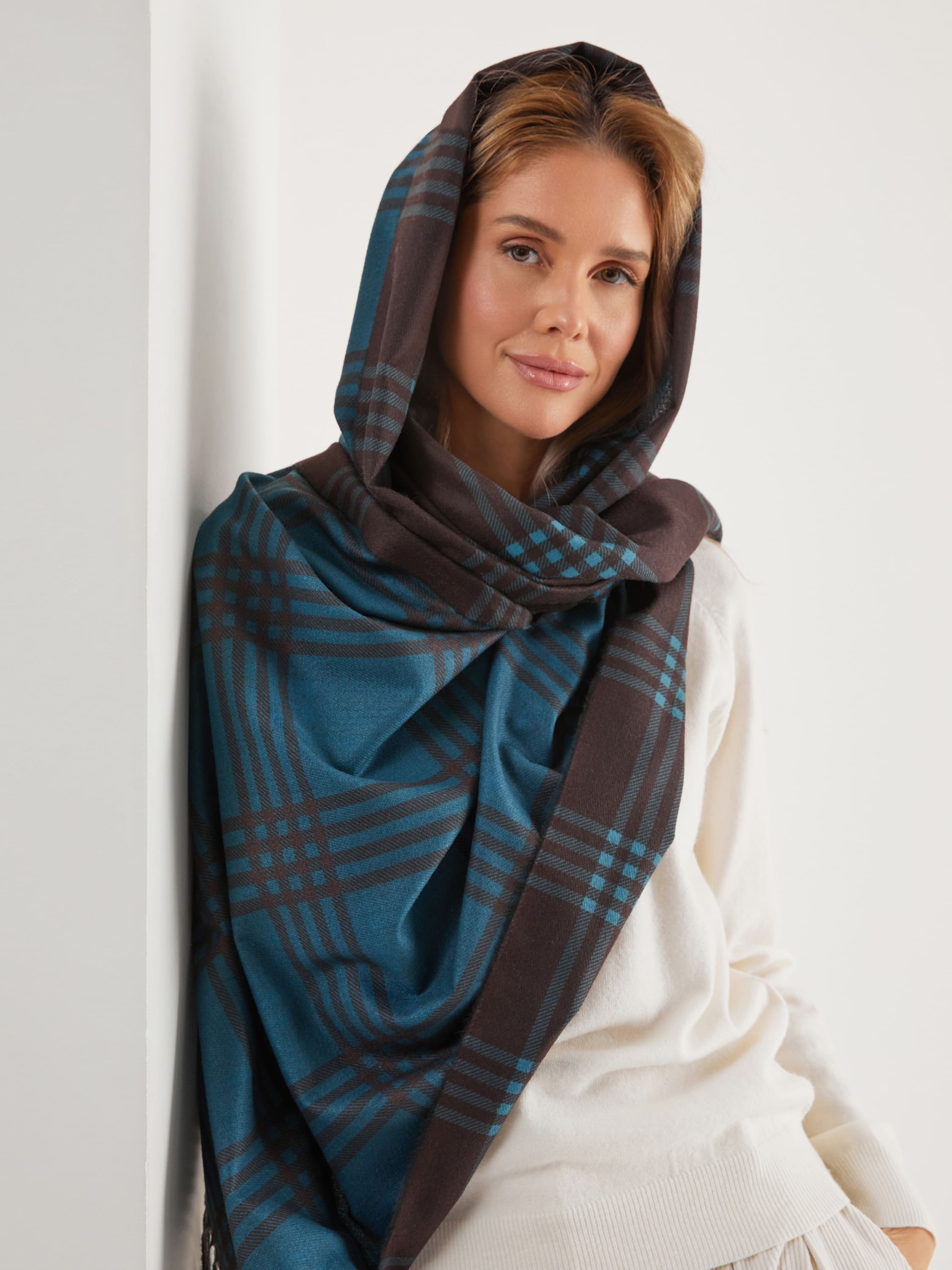 Шарф Mia Cara Тартан синий 2
