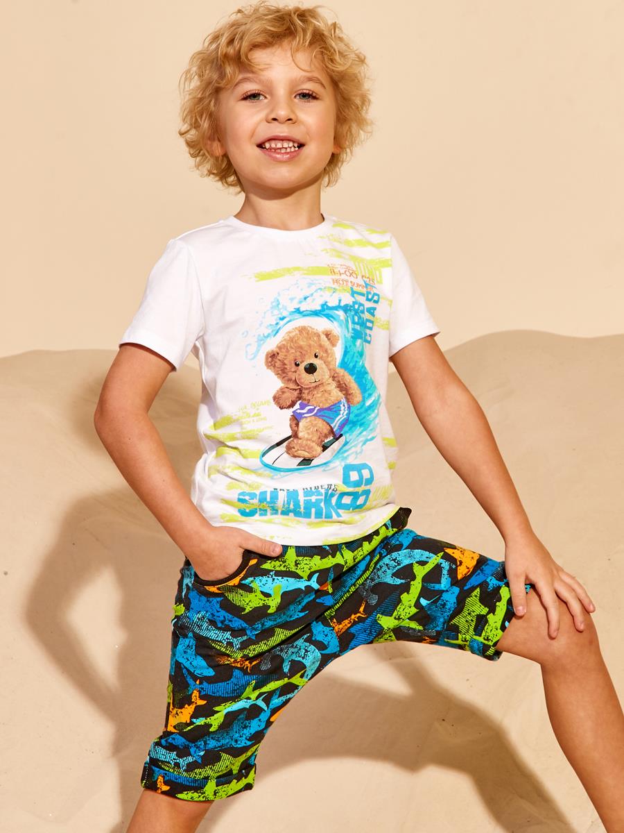 Футболка "SHARK SURFING", белый, Juno 1