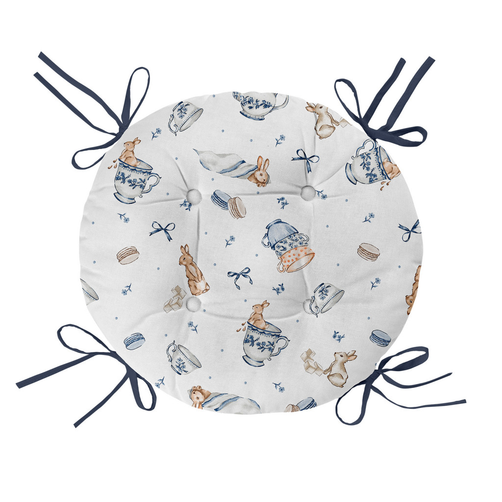 Подушка на стул с тафтингом "Зайчики", Mia Cara 0