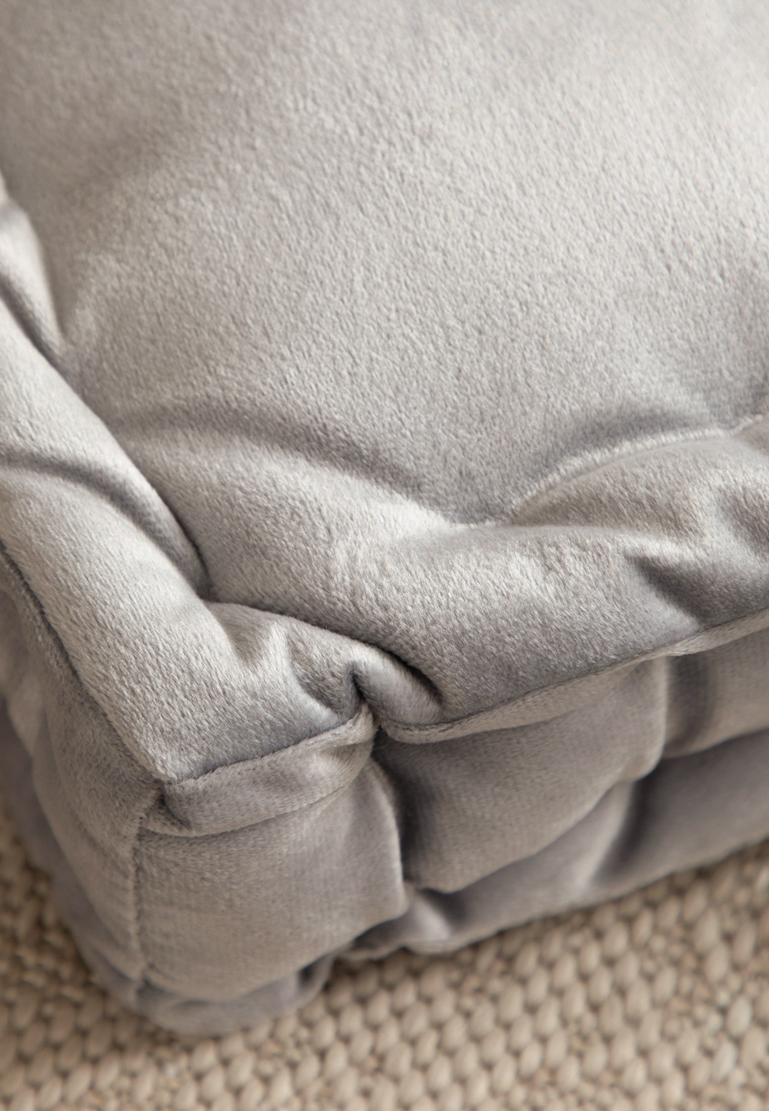 Подушка на пол велюр Essential home, Silver grey Унисон 2