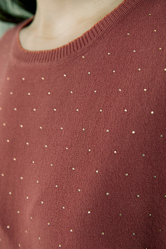 Джемпер Fleur Noir Кирпичный, BeGood 4