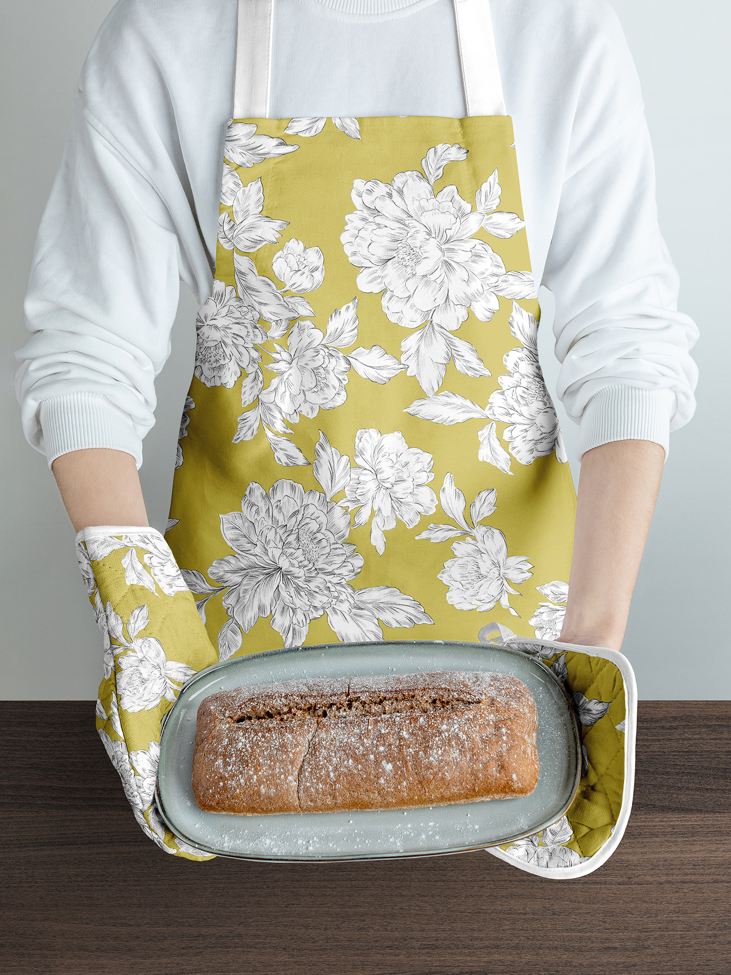 Кухонный комплект (фартук + прихватка + прихватка-рукавица) "Bottega Verde", Mia Cara 1