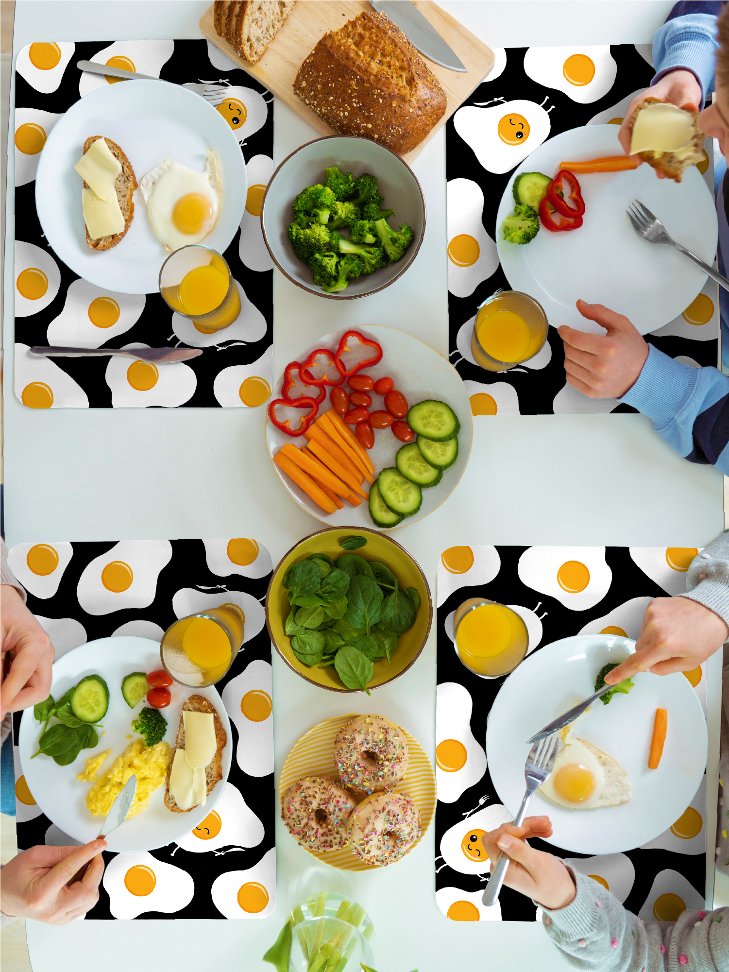 Комплект сервировочных салфеток (плейсматов) "Eggs", Crazy Getup 1