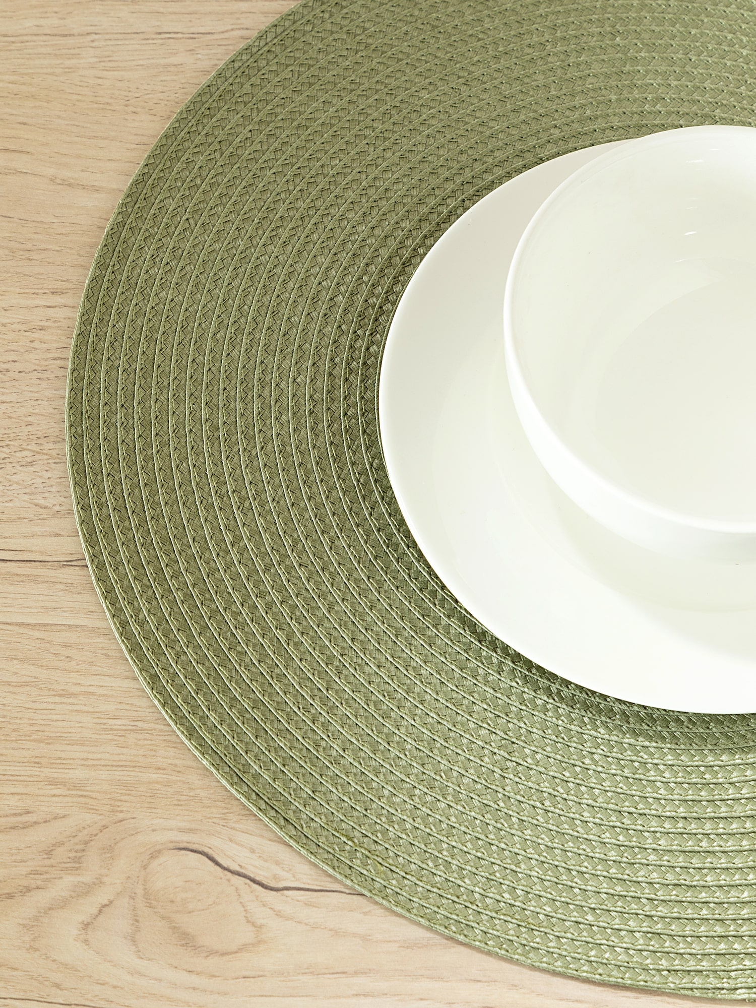Комплект плейсматов плетеных "Унисон" зеленый 4