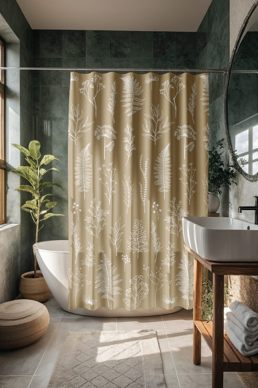 Штора Унисон Ботаника бежевая 0