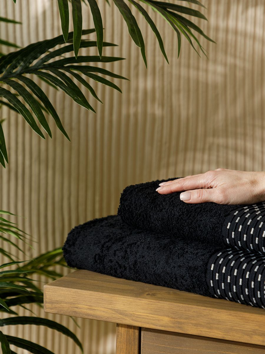 Комплект махровых полотенец "Инь-Ян", черный, Mia Cara 2