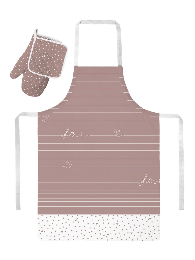 Кухонный набор (прихватка + прихватка-рукавица + фартук) "Love", Унисон 2