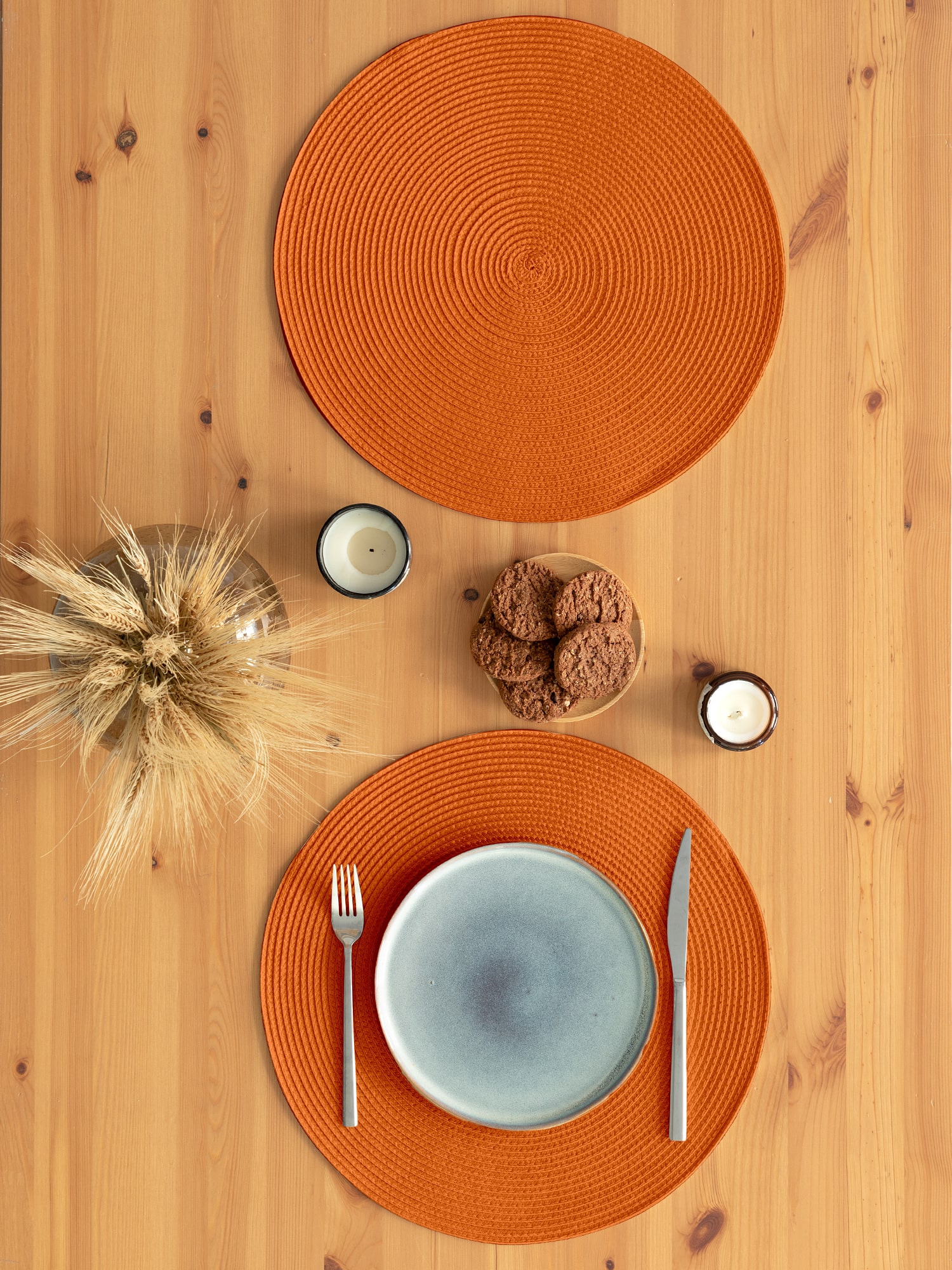 Комплект плейсматов плетеных "Унисон" оранжевый 1