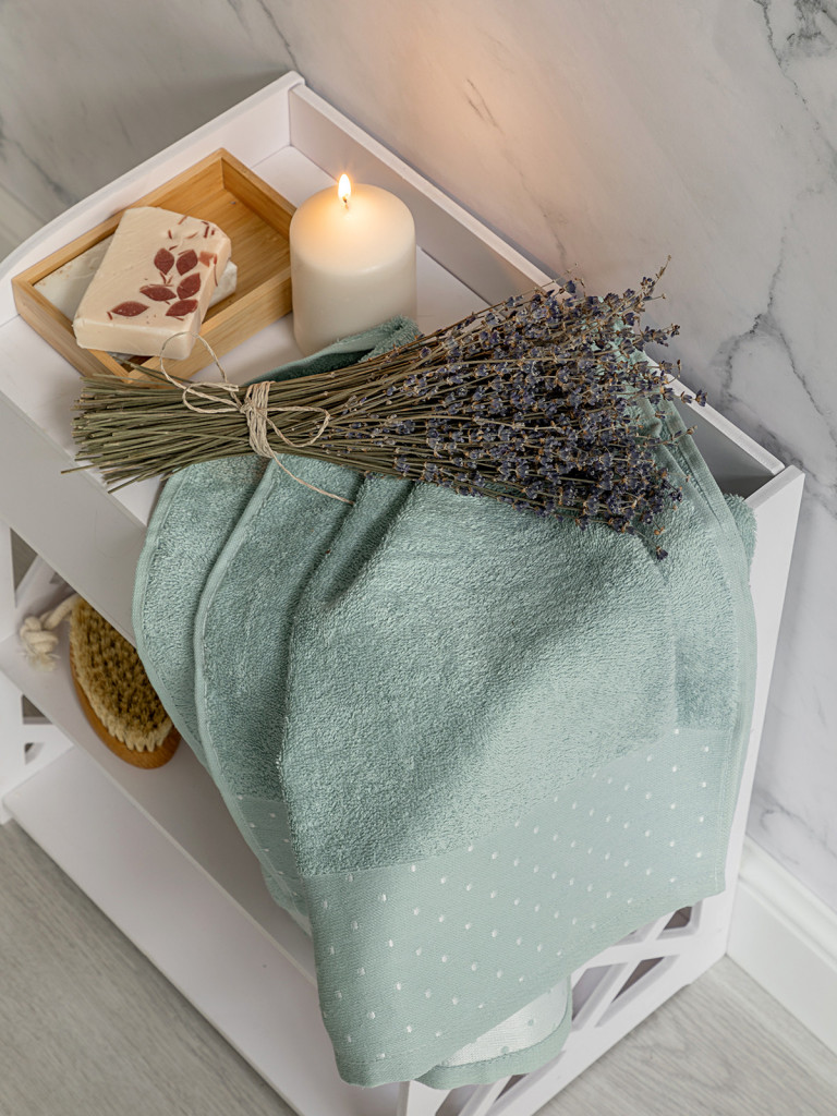 Комплект полотенец "Красотка", зеленый, Mia Cara 2