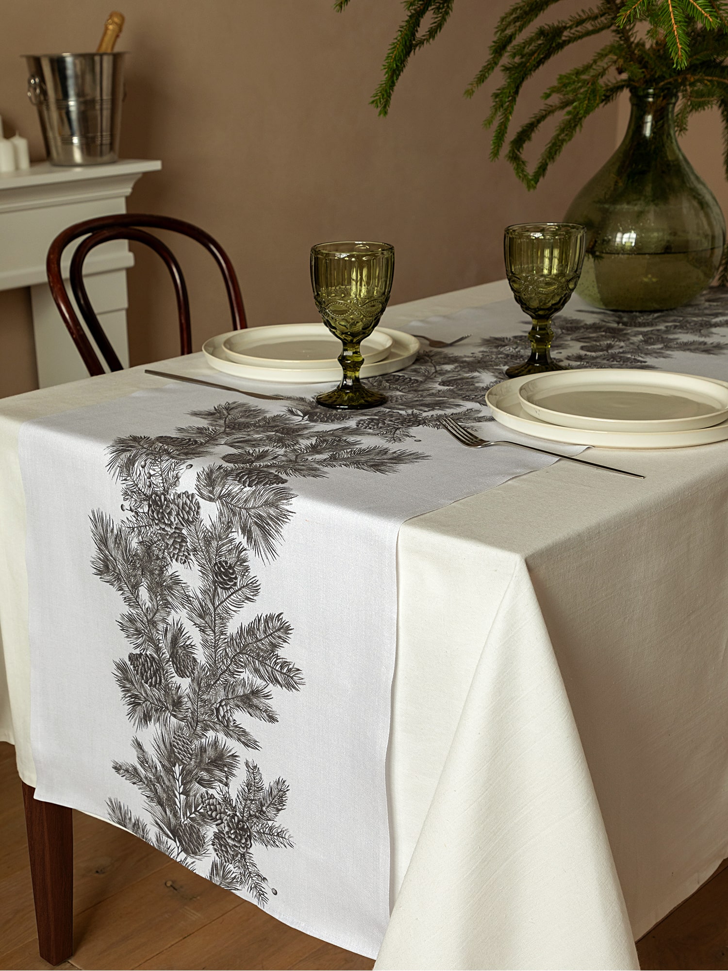 Скатерть-дорожка Унисон Scandi Pine Cone 0