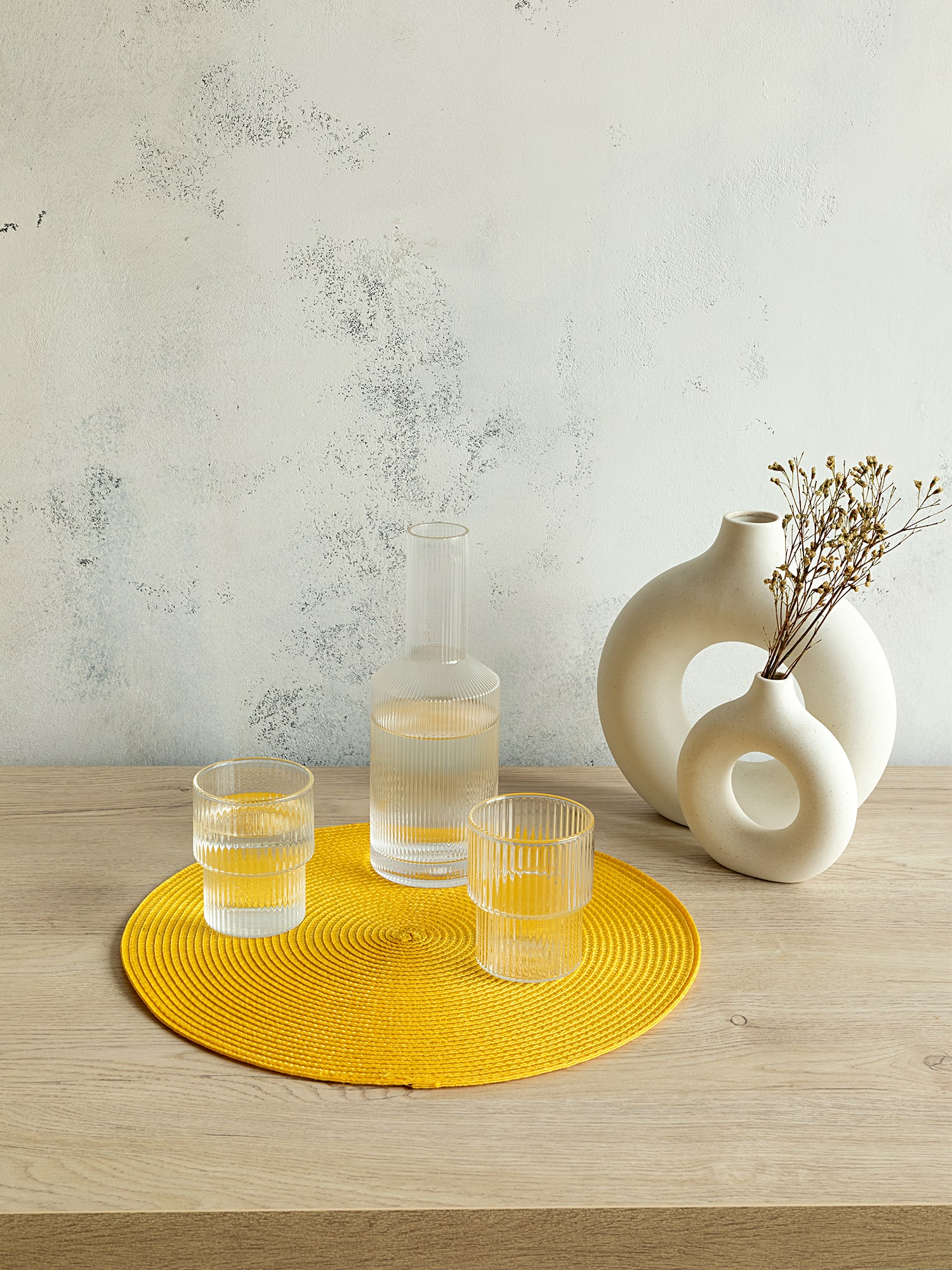 Комплект плейсматов плетеных "Унисон" желтый 0