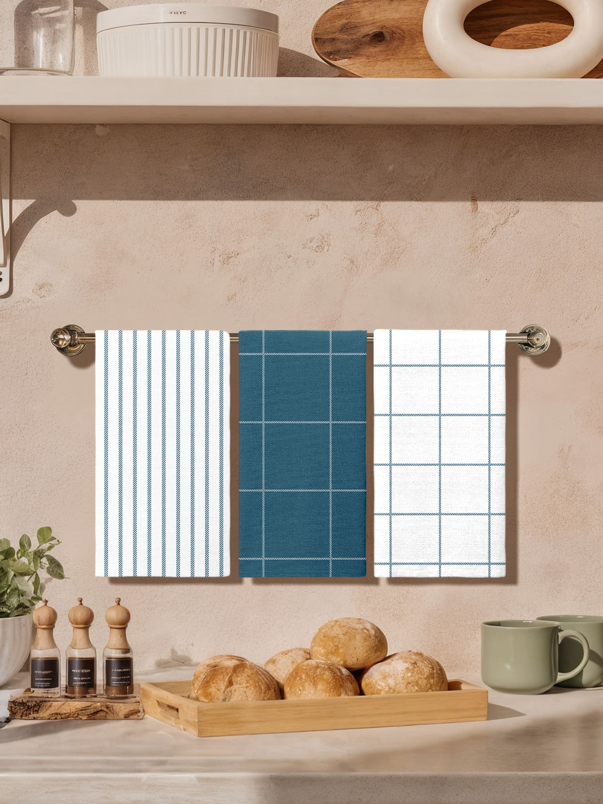 Комплект полотенец Унисон Синий минималистичный 0