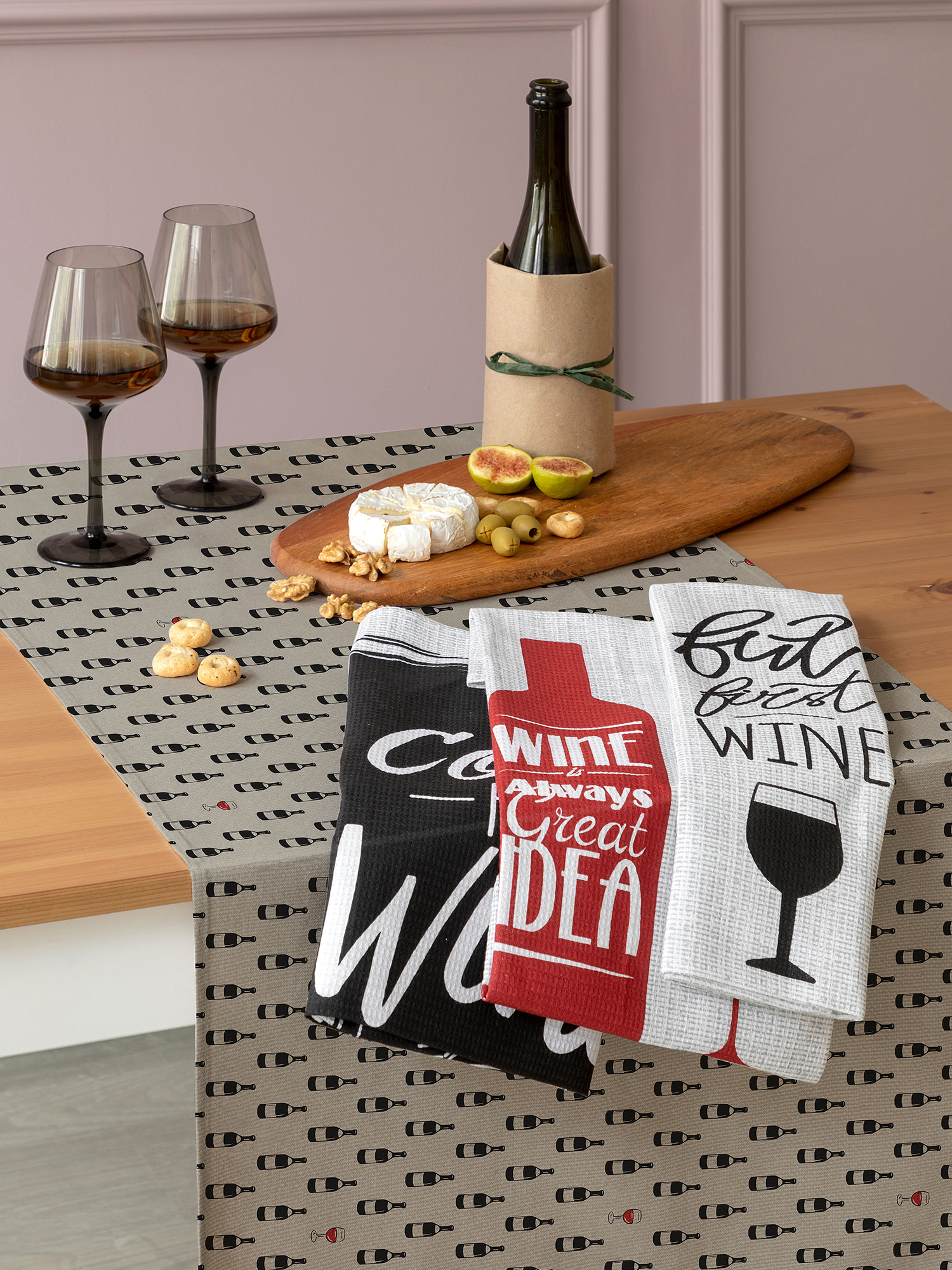Комплект вафельных полотенец "Wine", Унисон 1
