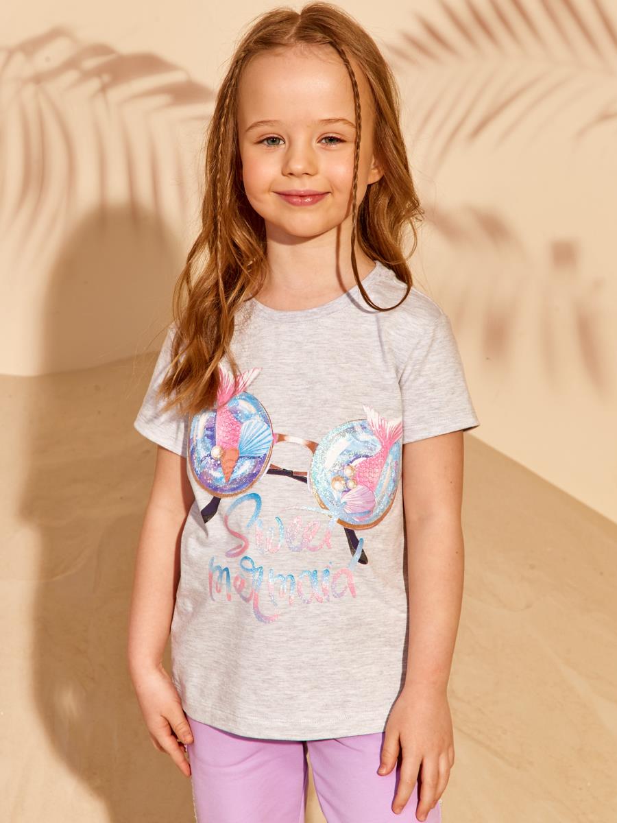 Футболка "MERMAID", серый меланж, Juno 3