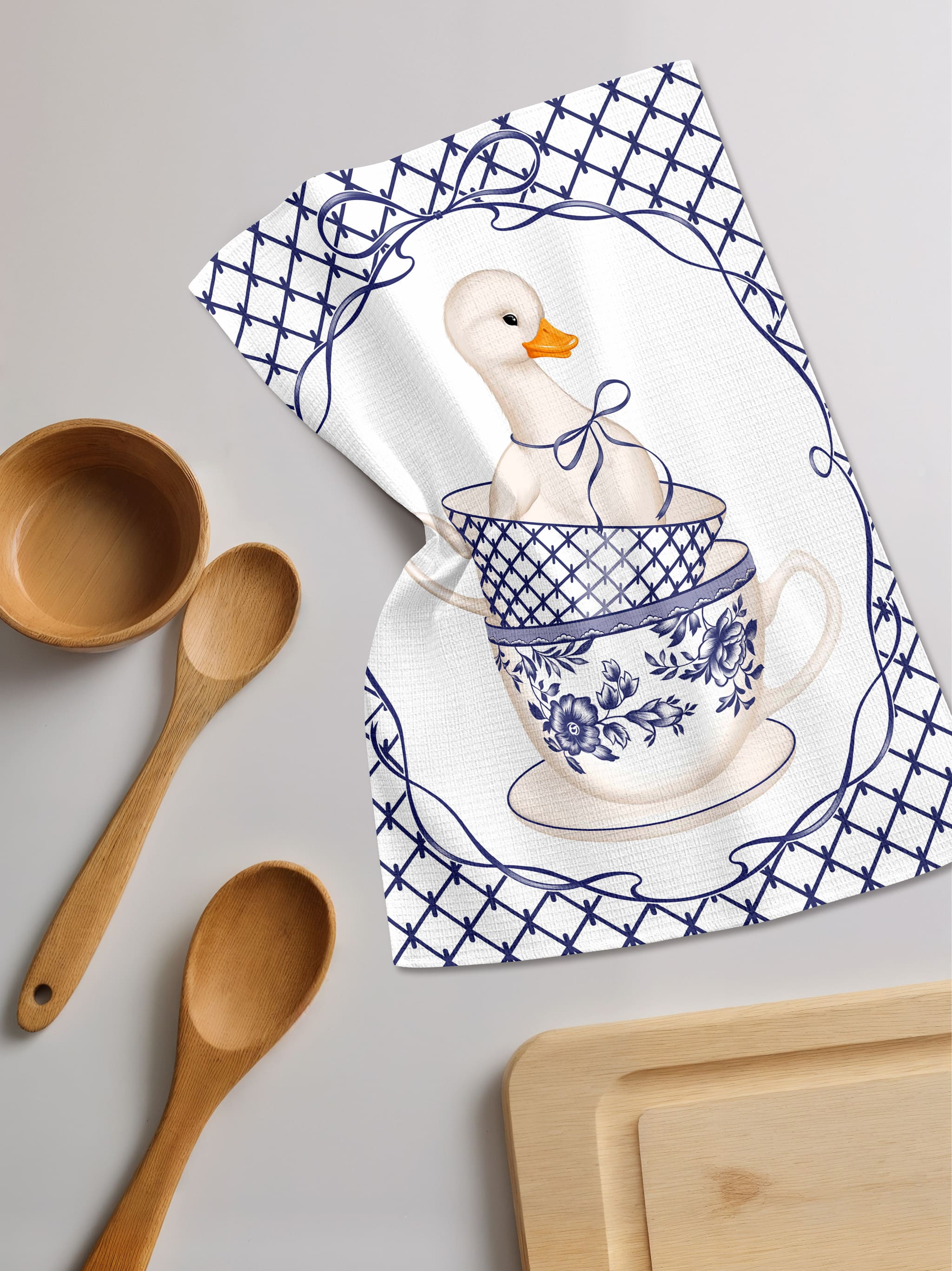 Комплект полотенец Унисон Гуси гжельские 6