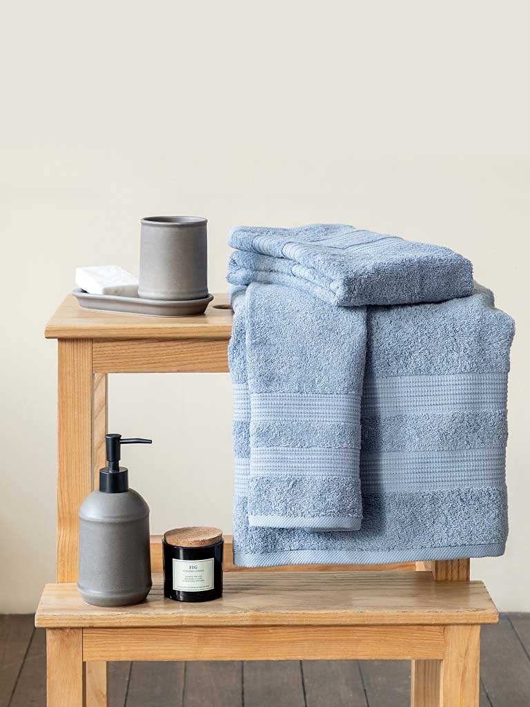 Комплект махровых полотенец "Raffle", серо-голубой, Унисон 1