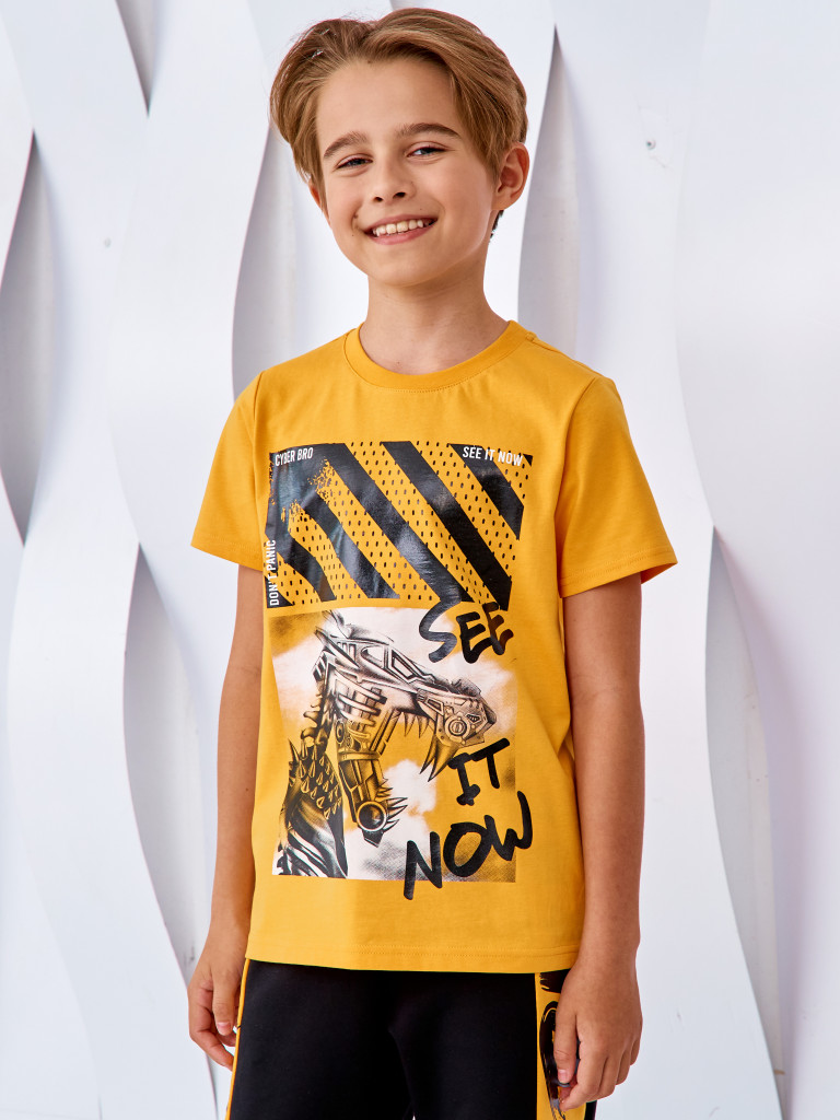 Футболка "CYBER BRO", желтый, Juno 5