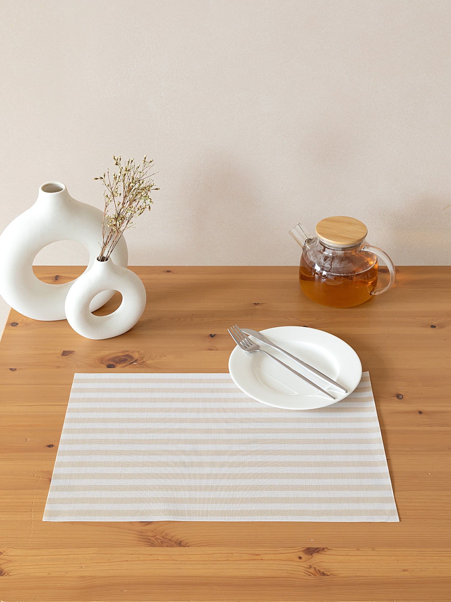 Комплект плейсматов плетеных "Унисон" Basic stripe beige 45х30 (4 шт.) 2