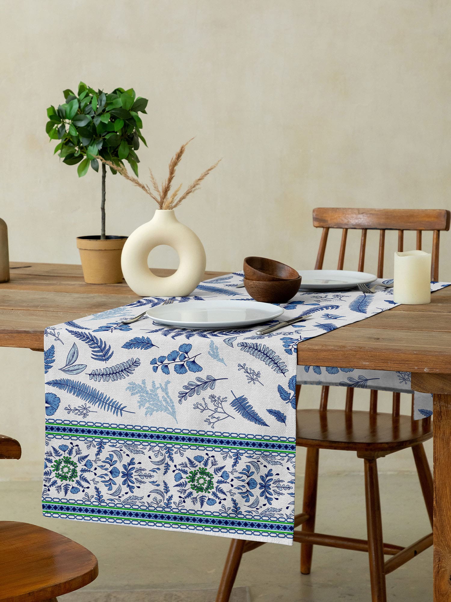 Скатерть-дорожка Унисон Blue leaves 1